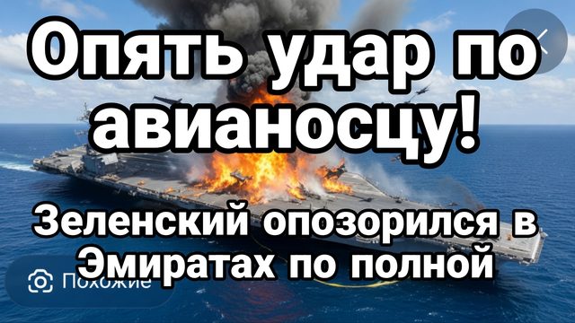 ОПЯТЬ УДАР ПО АВИАНОСЦУ ! ПОЛНЫЙ ПОЗОР ЗЕЛЕНСКОГО В ЭМИРАТАХ