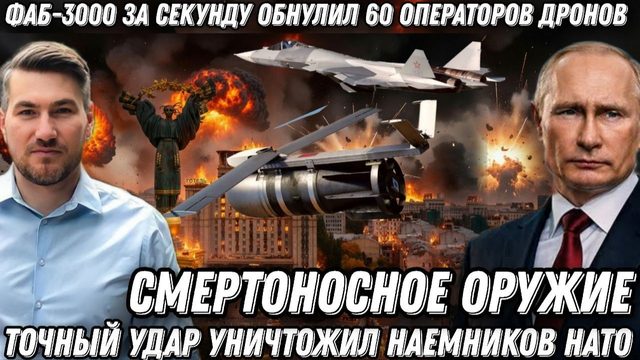 За секунду -стерли 60 операторов дронов ВСУ. ФАБ 3000 обнулил наемников НАТО. Укратнский фронт