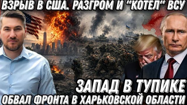 Взрыв в США. Разгром и "котел" ВСУ. Обвал фронта в Харьковской области. ЕС в тупике.