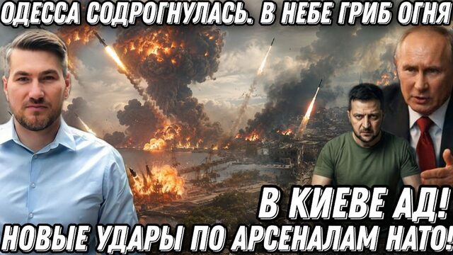 Одесса содрогнулась. В небе гриб огня и дыма! Новые удары по арсеналам НАТО! В Киеве АД! ВСУ сыпется