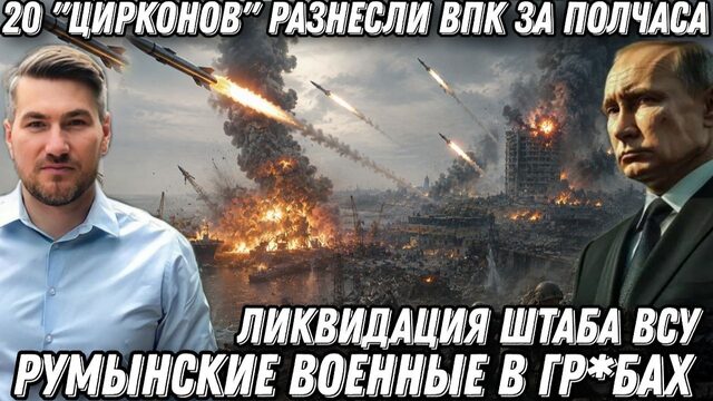 20 Цирконов разнесли ВПК за полчаса. Порты в щепки. Румынские военные в гр*бах. Ликвидация штаба ВСУ