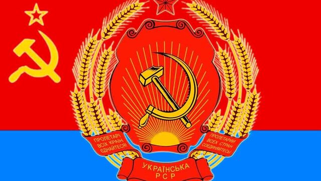 Гимн Украинской ССР со Сталиным 1949 года в стилизации под Джо Дасена на французском и украинском