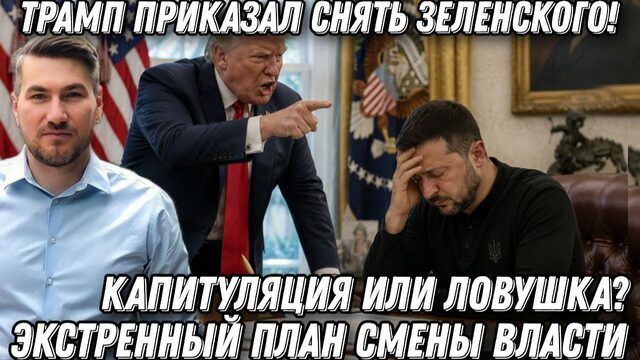 Трамп приказал снять Зеленского! Украинцы в шоке. Капитуляция или ловушка? Срочный план смены власти