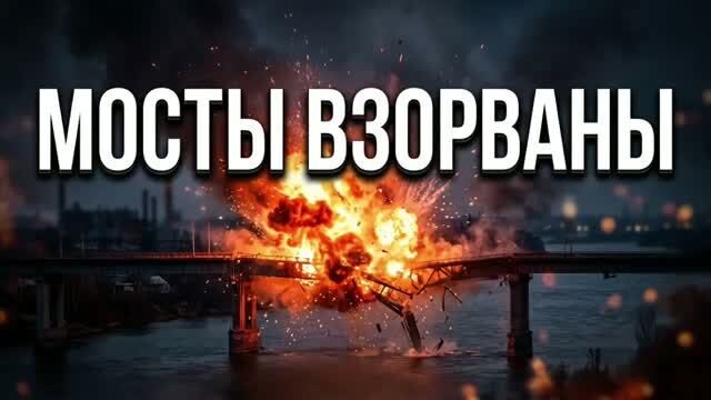 Большая дыра - мост через Днепр взорван. Три ракеты уничтожили ВСЁ